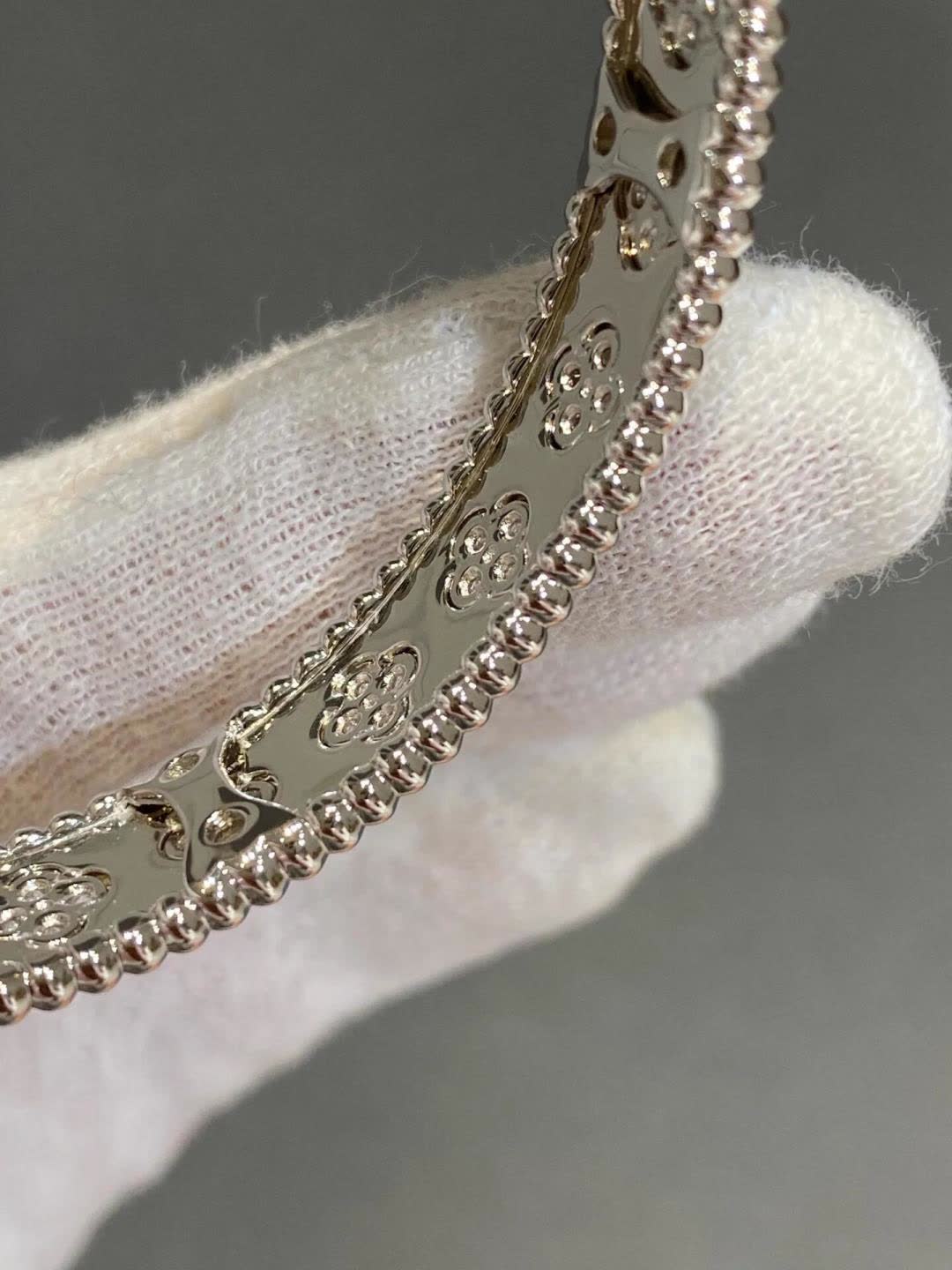 Van Cleef & Arpels Alhambra Diamond Bangle Bracelet
